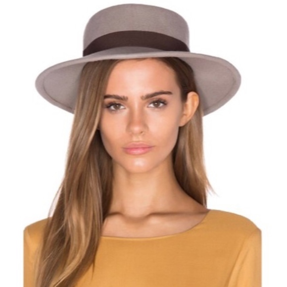 Michael Stars Accessories - Michael Stars 100% Wool Flat Brim Boater